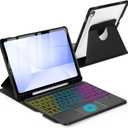 Touchpad Keyboard Case for Samsung Galaxy Tab S10 FE/ S9 FE 5G 10.9"/S9 11.0 inch, 360 Degree Rotation Cover with Wireless Backlight Type-C Charging Tablet Trackpad Keypad (Black + Black)