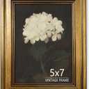 5x7 Picture Frame - Vintage Gold Picture Frame for Tabletop & Wall Mount, 5 x 7 Photo Frame for Living Room, Bedroom, Office Decor Dcor & Wedding Gift