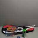 Kawasaki Badminton Rackets, Professional Graphite Shaft Badminton Set of 2 for Backyard, with 2 Lightweight Carbon Badminton Racquets/3 Badminton Shuttlecocks/2 Racquet Overgrips/1 Carry Bag (White)