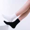 HUGSWEET Soft Comfy Cotton Breathable Socks for Women above Ankle Mini Crew Bootie Socks Gifts for Women 5-10 Pairs (White, Size 9-12)