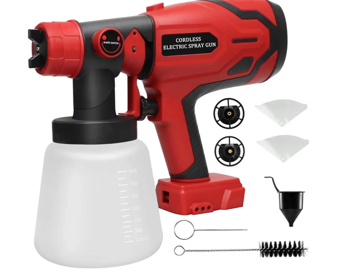 Cordless Paint Sprayer for Milwaukee 18V Battery, Paint Sprayers for Home Interior Airless Electric HVLP, for Furniture, Walls, Cabinets, Fences, Doors, etc. (Battery NOT Included)