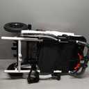 Compact Ultra-Lightweight Portable Transport Wheelchair Foldable Travel Wheelchairs with Handbrake for Adults and Seniors White