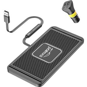 Wireless Charger Car Charging pad,POLMXS 15W Fast Wireless Phone Charger Non Slip Cell Phone Flat Charging mat Compatible with iPhone 11/12/12/14/15 Galaxy S21/S22/S23/24 NOTE10 (30cm Cable)(C2Y)