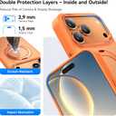 360 Spin Magnetic Stand for iPhone 17 Pro Max Case, Fit for MagSafe, Mil-STD Protective Case for iPhone 17 Pro Max Phone Case with Kickstand Rotatable 6.9 inch, Orange
