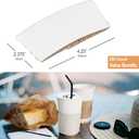 White Coffee Sleeves For 10 to 20 oz. Cups (250 Pack), Disposable Corrugated Cardboard Paper Jacket For Better Grip, Hot Cold Drinks Holder, Chocolate Milk Tea Beverage Insulator, Hand Protection