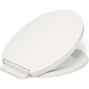 KOHLER K-26802-96 Impro ReadyLatch Quiet Close Round Toilet Seat, Soft Close Seat, Compatible with Round Toilets, Biscuit