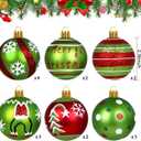 Christmas Decorations Ornaments for Tree - 16Pcs 2.4Inch Red and Green Glittering Hanging Ball Ornaments for Home Indoor Holiday Party Decor