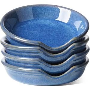 LE TAUCI Ceramic Spoon Rest for kitchen, 4.8 Inches Spoon Holder for Stove Top, Coffee Spoon Rest, Spoon Cradle, Kitchen Basics, Kitchen Accessories For Utensils, Set of 4, Ceylon blue