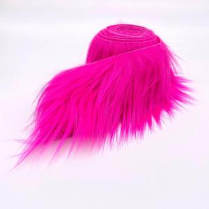 Ice Fabrics Craft Faux Fur Fabric Pre Cut Rolls - 2"x60" Fur Ribbon Mohair Fabric Strips - Super Soft and Fuzzy - Perfect for Crafts, Costumes & Decoration - Fuchsia - 2x60