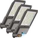 AIKVSXER 340W LED Parking Lot Light 85000LM 6000K Daylight Dusk to Dawn Photocell Commercial Outdoor Lighting, IP65 Waterproof 11 Years Lifespan for Parking Street Yard Garage Warehouse 3 Pack