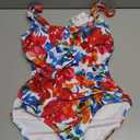 B2prity One Piece Swimsuit for Women Tummy Control Ruched Slimming Bathing Suit Button Full Coverage Swimwear, Size L