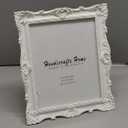 8x10 Vintage Picture Frame White, 8 by 10 Ornate Antique Picture Frame for Wedding, Retro Photo Frame Displays Horizontally or Vertically On Tabletop