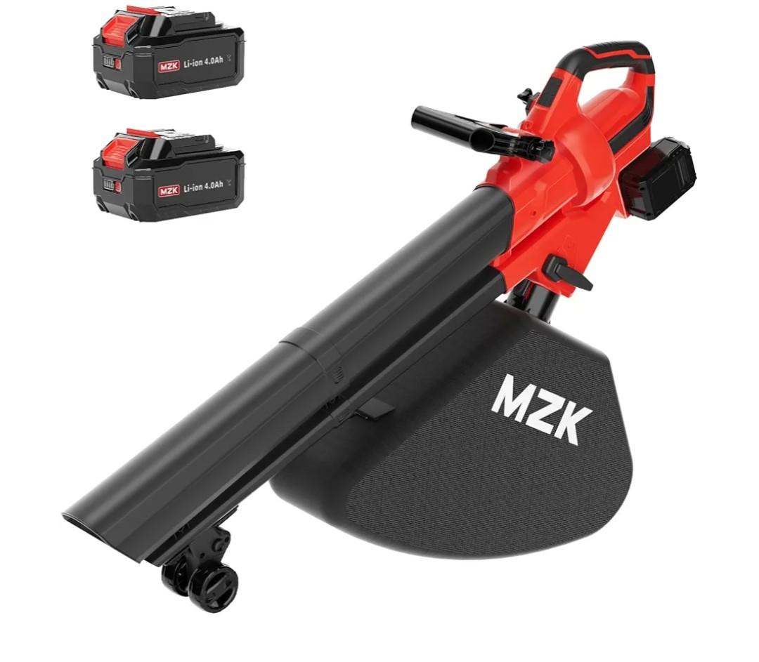 40V Cordless Leaf Blower Vacuum Mulcher, 3-in-1 Battery Powered Leaf Vacuum with 40L Bag, 600 CFM 160 MPH, 2×4.0Ah Batteries for Lawn, Yard CleanupL9613