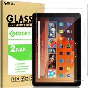 2-Pack Screen Protector for Amazon Fire HD 10 (2023/2021, 13th/11th Generation) Kids/Plus/Kids Pro 10.1 inch Tablet, 9H Hardness Tempered Glass Guard, Anti-Scratch, Bubble-Free, Ultra HD Clear