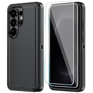 ONOLA Phone Case for Samsung Galaxy S26 Ultra Case with HD Screen Protector, Heavy Duty Shockproof & Dropproof 3-Layer Cover Phone Case for Galaxy S26 Ultra 6.9'', Black