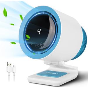 Small Desk Fan for Bedroom,Portable Fan with Air Purifier,Personal Fan with Four Different Emotions,4 Speed Adjustment,Cooling Fan for Home Office Bedroom(No Battery) (White)