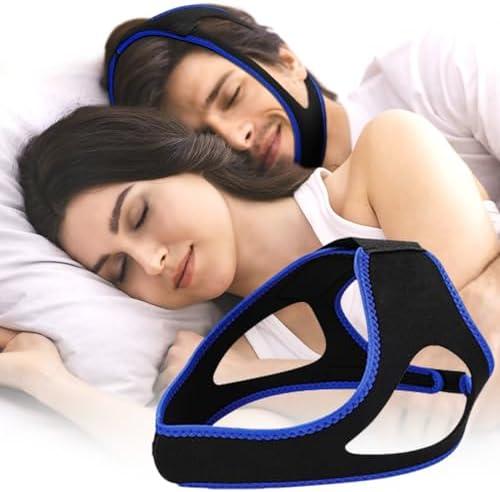 Anti Snoring Chin Strap for CPAP Users, Adjustable Stop Snoring Chin Strap, Anti Snoring Devices Chin Strap for Nasal Breathing, Snti Dnore Snoring Solution for Men & Women Snore Reducing Aids