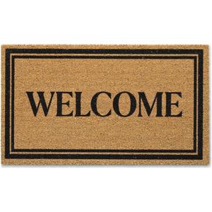 Kelarea Front Door Mat Natural Coco Coir Doormat with Heavy Duty Backing, 17" x 30" Non-Slip Easy to Clean Welcome Mats for Indoor Outdoor Entrance Porch