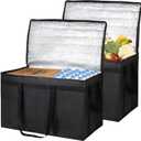 Bodaon 2-Pack Insulated Food Delivery Bag, XXXL Pizze Cooler Bags, Thermal Cold/ Hot Styrofoam Carrier for Doordash/ Travel/ Shopping/ Catering/ Car, Warmer/ Frozen, Dashers Door Dash Accessories