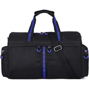 Gym Bag for Women and Men 35L Small Travel Bag for Sports, Gyms and Weekend Getaway with Wet Clothes Compartments Mini Heavy Duty Duffel Bag (Style 2-Blue)