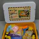 Construction Sensory Bin for Toddlers with 2-in-1 Play Mat & 2.8lbs Moldable Sand, Kids Sensory Bin with Lid & Handle, Toddler Sensory Kit Boys & Girls, Learning Activity, Gift Ages 3+