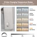 LED Modern Bathroom Light Fixtures Over Mirror, 5-Light Brushed Nickel Vanity Lights with 5 Color Modes, Dimmable Bathroom Vanity Light with Crystal Bubble Glass, 2700K-6500K Adjustable, ETL