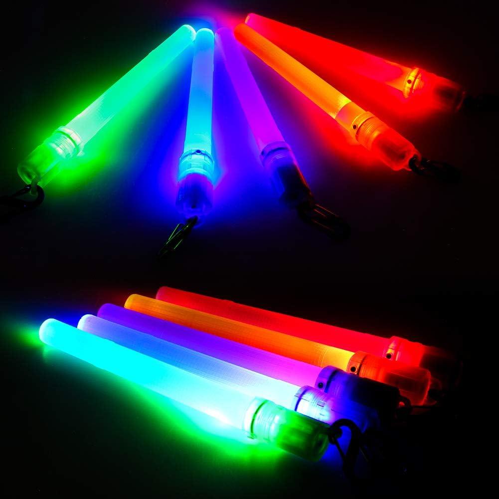 LED Glow Sticks Mini Flashlights Reusable with 1 Modes, 10-packs Assorted Colors Light Up Toys Bulk Party Favors Perfect for Concert, Birthday Party, Festivals Decoration Wedding