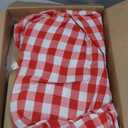 2-in-1 Extra Large Waterproof Picnic Blanket, 71x90in Dual Layers Portable Red Gingham Ruffled Mat Giant Beach Towel Yoga Leather Accessories Outdoor Camping Hiking Music Festival Pad