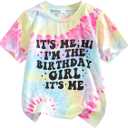 Birthday Girls Shirts for Kids 1-12 Year (2T, Tie-dyeb)