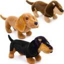 MorisMos 3 Packs Dachshund Stuffed Animals in Bulk,13'' Realistic Weiner Dog Toys for Kid Girl Boy Adult,Lifelike Weiner Dog Puppy Plushies,Bulk Small Stuffed Animal Dachshund Gifts for Birthday Party