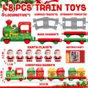Christmas Train Set for Toddlers 2-4: Electric Toy Train with Light & Music, Toddler Toys for 1 2 3 Year Old Boy Girl, 6 Santa Finger Puppets, Track for Around Tree, Stacking Barns