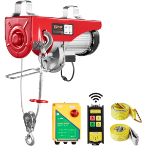 VEVOR 2200lbs Electric Hoist with Wireless Remote Control,110v Electric Hoist with Remote Control, 40ft/20ft Lifting Height & Motor, for Garage Warehouse Factory