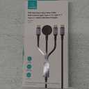 72W Super Fast Charging 3-in-1 Multi Charging Cable, Dual USB-C Ports for iWatch Ultra/SE/10-1/iPhone 17/16/15 Pro, Multi Charger for Apple Watch, Galaxy Phone Travel Essentials