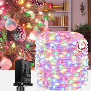 66Ft 200LED Christmas Fairy Lights Plug in, Waterproof String Lights Outdoor & Indoor 8 Modes with Timer, Bedroom Decor Twinkle Lights for Girl's Room Garden Party Christmas Decorations (Multicolor)