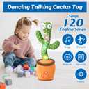 Rechargeable Baby Toys 3-6 6-12 12-18 Months Dancing Talking Cactus, Toddler Boys Girls Gifts for 2 3 4 5 6 7 8 9 10 Month Old Baby Toy Singing Mimicking Recording Repeating and 120 English Songs