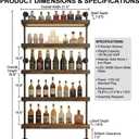 5-Tier Wall Mounted Wine Rack with LED, Industrial Pipe Bar Shelf for Wine Bottle Storage, Industrial Pipe Shelves Shelf Shelving for Home Bar Dining Room Kitchen (31.5INCH-LED), 31.5" W x 79" H