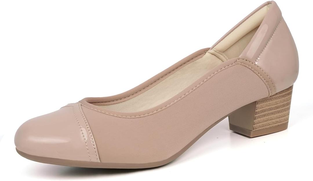Ortho+rest Women Bunion Dress Shoes Low Heel Orthopedic Pumps Orthotic Slip On Loafers (8.5, Nude)