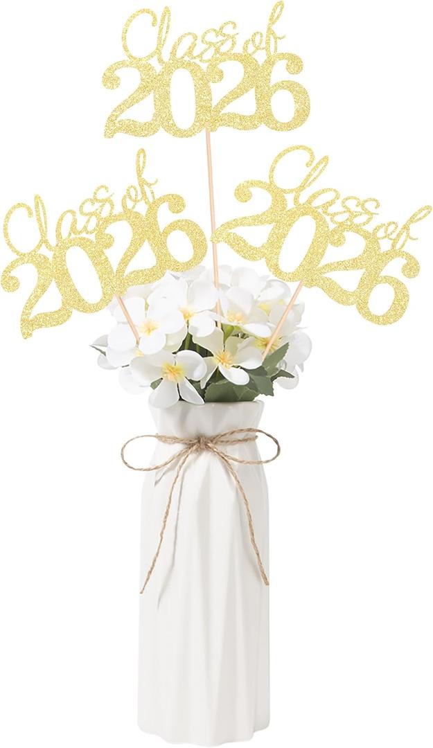 10 PCS Graduation Class Centerpieces Gold Class of 2026 Graduation Centerpieces, 2026 Graduation Centerpieces for Tables Cake Toppers