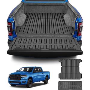 TTX LIGHTING Truck Bed Mat Compatible with 2019-2024 2025 Dodge Ram 1500/2500/3500 Crew Cab Accessories 5'7'' Vehicle Bed Mat Perfectly Flush All Weather Protection TPE Heavy Duty Pickup Bed Mat