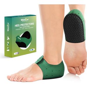 Plantar Fasciitis Heel Protector for Shoes - Welnove Anti Slip Heel Cups for Women Men Heels Spur Pain Relief - Heel Inserts Pads for Achilles Tendonitis Dry Cracked Heel Support Cushion (Size L) (Large - Men 8.5-14 | Women 9.5-13 - 1 Pair, Green)