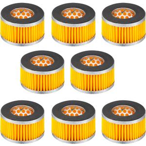 8 Pcs Air Compressor Filter Intake Paper Filter Elements 2.6 x 1.6 Inches Piston Type Air Replacement parts Element Yellow Compressor Accessories