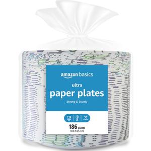Amazonbasics Ultra Paper Plates, 10 Inch, Disposable, 100 Count