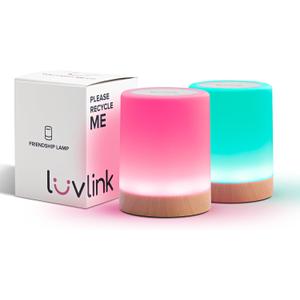 LuvLink Friendship Lamp v2.0 - Extended Wifi Range - Simple Bluetooth Setup (Set of Two)