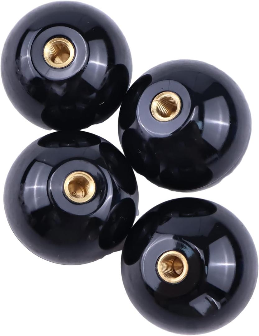 4PCS Threaded Ball Knob M6x35mm Compatible with M6 screw Joystick Handle in lighting installation, control levers, lawn mower, sports equipment and more, Black 1-3/8"