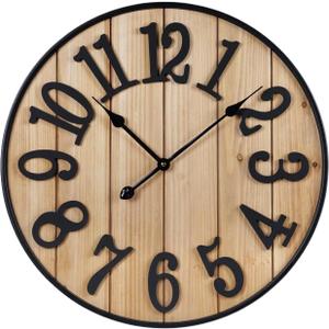 A Beautiful Large Wall Clock with an Adjustable Kit, Suitable for Home Decoration, (Wood-Arabic)