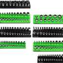 Magnetic Socket Organizer Holder Tool: 8PCS Set includes 2PCS 1/4", 4PCS 3/8", 2PCS 1/2" Drive Socket Storage Trays Toolboxs, Holding 199 Slots Soft Rubber Covering Black Green (sockets not included)