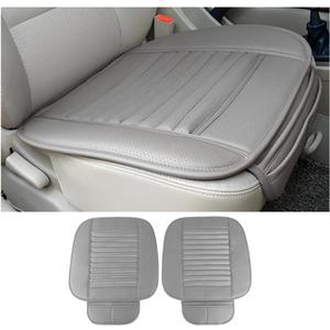 zipelo 2 Pack Car Seat Covers for Front Seats, Breathable Leather Cushion Protector, Anti-Slip Driver Seat Padded with Storage Pockets, Auto Interior Decoration for Most Vehicles (Gray)