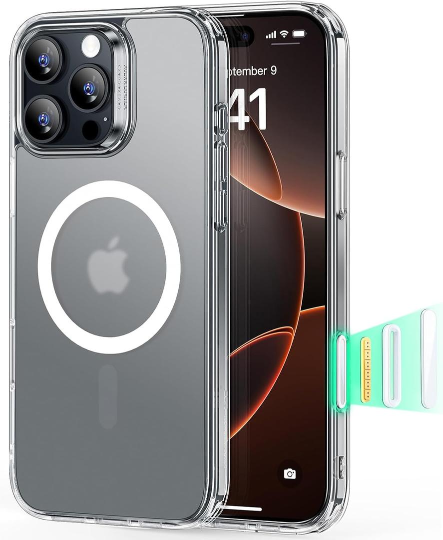 ESR for iPhone 16 Pro Max Case, Compatible with MagSafe, Shockproof Military-Grade tection, Magnetic iPhone Case for iPhone 16 Pro Max, Classic Hybrid Case (HaloLock), Frosted Clear