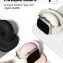 ELETIUO Dual Charger Stand Compatible with Apple Watch Series 49/46/45/44/42/41/40/38mm iWatch Ultra2/Ultra/10/9/8/SE2/7/6/SE/5/4/3/2/1,Silicone Dock Organizer Supports Night Stand Mode,Black