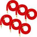 Nuogo 6 Pcs Velvet Stanchion Rope Red Carpet Party Decorations 5ft Crowd Control Velvet Ropes Safety Barrier with Gold Hook for Event Movie Theaters Grand Opening Hotel Christmas Party Supplies